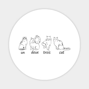 Cute Un Deux Trois Cat Funny French Cat Lover Magnet